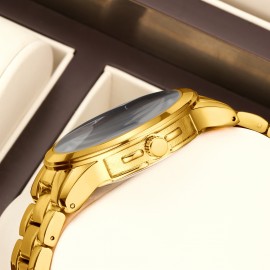 Elegant Golden-Tone Women's Quartz Watch -, Durable & Classic Design With Adjustable Band - Perfect Gift For Her