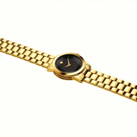 Elegant Golden-Tone Women's Quartz Watch -, Durable & Classic Design With Adjustable Band - Perfect Gift For Her