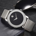 Elegant Ultra-Slim Quartz Watch for Women - Stainless Steel Strap, Alloy Pointer, Water-Resistant, Mesh Band Design, Gift-Ready Package with Luxurious Feel