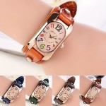 Colorful Numerals Women's Quartz Watch – Vintage Oval Design, Chic Analog Display, Durable PU Leather Strap – Versatile Fashion Accessory