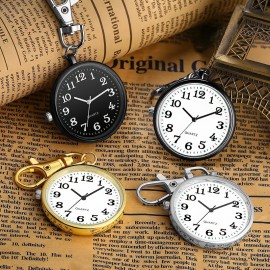 Luxury Quartz Pocket Watch - Trendy Pendant Keychain Clock with Large Dial, Accurate Timekeeping, and Stylish Design - Ideal for Students, Nurses, and Fashion Enthusiasts