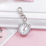 Stylish Quartz Pocket Watch Keychain - Simple Round Design, Nurse Watch, Alloy Pointer, Hanging Watch, Casual Accessory for Men and Women