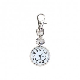 Stylish Quartz Pocket Watch Keychain - Simple Round Design, Nurse Watch, Alloy Pointer, Hanging Watch, Casual Accessory for Men and Women