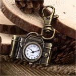 Vintage-Inspired Camera Shaped Pocket Watch - Quartz Movement, Bronze Plated, Creative Key Chain, Trendy Pendant, Stylish Bag Accessory, Novelty Gift Idea, Unique Collectible Item