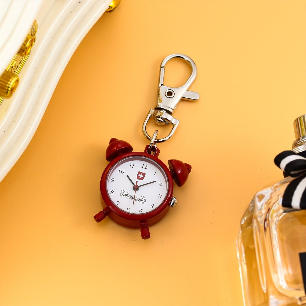 Mini Cute Clock Watch Shape Hanging Watch Keychain Watch Pocket Cartoon Creative Watch