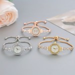 Elegant Quartz Women's Watch with Crystals – Chic Analog Bracelet, Casual Style & Iridescent Dial