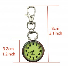 Radiant Luminous Quartz Pocket Watch - Versatile Nurse Watch & Brooch for Women, Men, and Students - Retro Style with Clip-On Fob