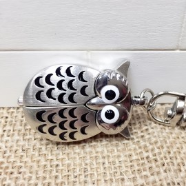 Colorful Cute Owl Pocket Watch Novelty Hanging Watch Key Chain Quartz Watch Vintage Pendant Bag Accessories Birthday Gift