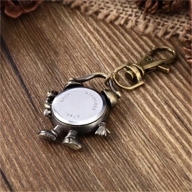 Vintage Bronze Human Shape Pocket Watch - Quartz Movement, Keychain Pendant, Bag Accessory, Creative Gift for Nurses - Unique Novelty Timepiece with Keychain Ring and Chain