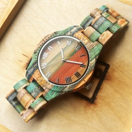 1pc Simple Men's Wooden Quartz Watch