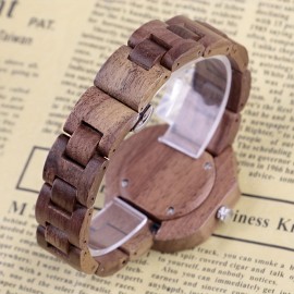 Natural Wooden Quartz Mens Watches Engraved Tree of Life Hand-Made Wooden Watches for Men