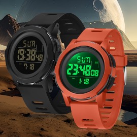 Men's Waterproof Sports Watches, Stopwatch, Alarm, 12/24H Outdoor Wristwatch For Running Swimming