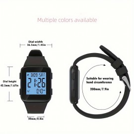 Fashionable Digital Watch for Men and Women:, LED Display, Step Counter, Alarm, Stopwatch, Date Display, Suitable for Swimming and Outdoor Activities