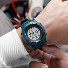 Men's Sports Durable Electronic Watch, Trendy Fashion Luminous Watch With Alarm, Stopwatch, Date Function, Perfect Gift