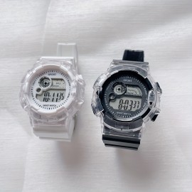 Trendy Unicorn-Themed Sports Digital Watch for Men, Luminous Electronic Display with Date, PVC Band & Plastic Case