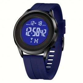 Mens Digital Waterproof Watch, Black Dive Sports Ultra-Thin Wrist Watch