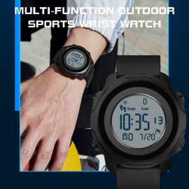 Men's Watch Comfortable Silicone Strap Multi Function Sport Watch Step Counter Calorie Counter Sleep Monitoring Date Luminous Display