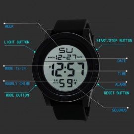 Trendy Outdoor Fashion Durable Electronic Watch For Students, With Luminous, Stopwatch, And Date Functions