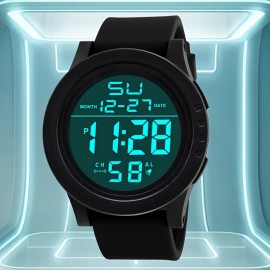 Trendy Outdoor Fashion Durable Electronic Watch For Students, With Luminous, Stopwatch, And Date Functions