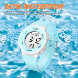 Teenage Electronic Watch, Digital Sports Watch LED 30 M Waterproof Automatic Calendar Watch, With Resin Silicone Strap, Multifunctional Watch