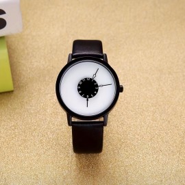 black strap + white dial