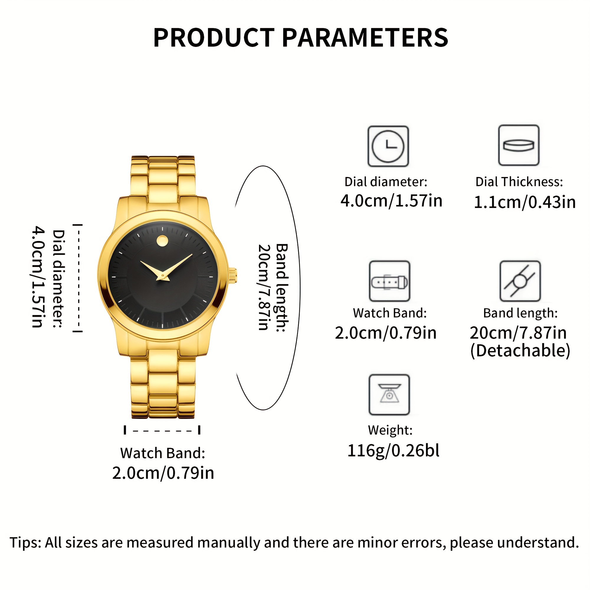 elegant golden tone womens quartz watch waterproof durable classic design with adjustable band perfect gift for her details 6