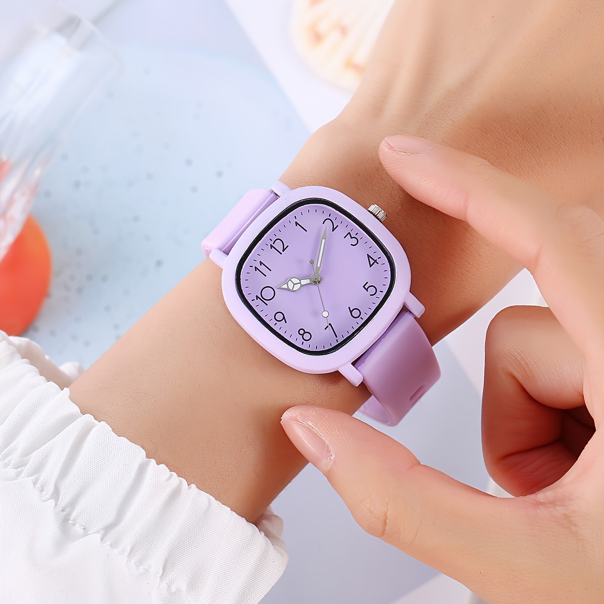 casual   pointer quartz watch candy color fashion analog silicone wrist watch for women daily use details 5