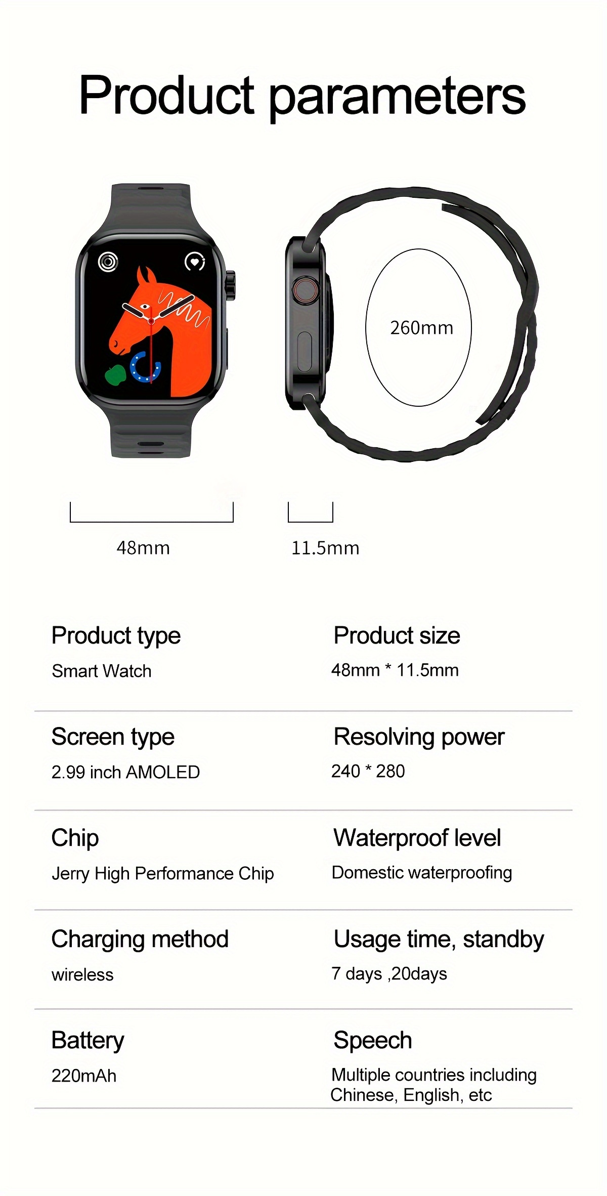 2 01full touch screen wireless voice call smartwatch suitable for android and iphone smartwatches answering making calls fitness sports watch with 100 sport modes 100 dials for women and men details 6