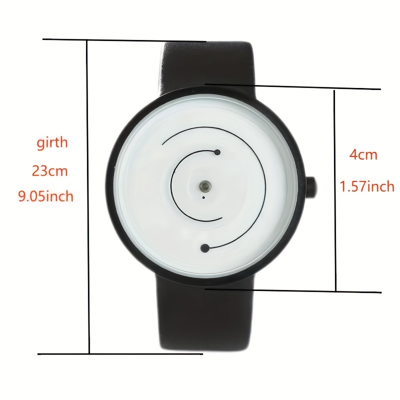 round pointer quartz watch minimalist dial novelty wristwatch with leather watchband for women men details 4