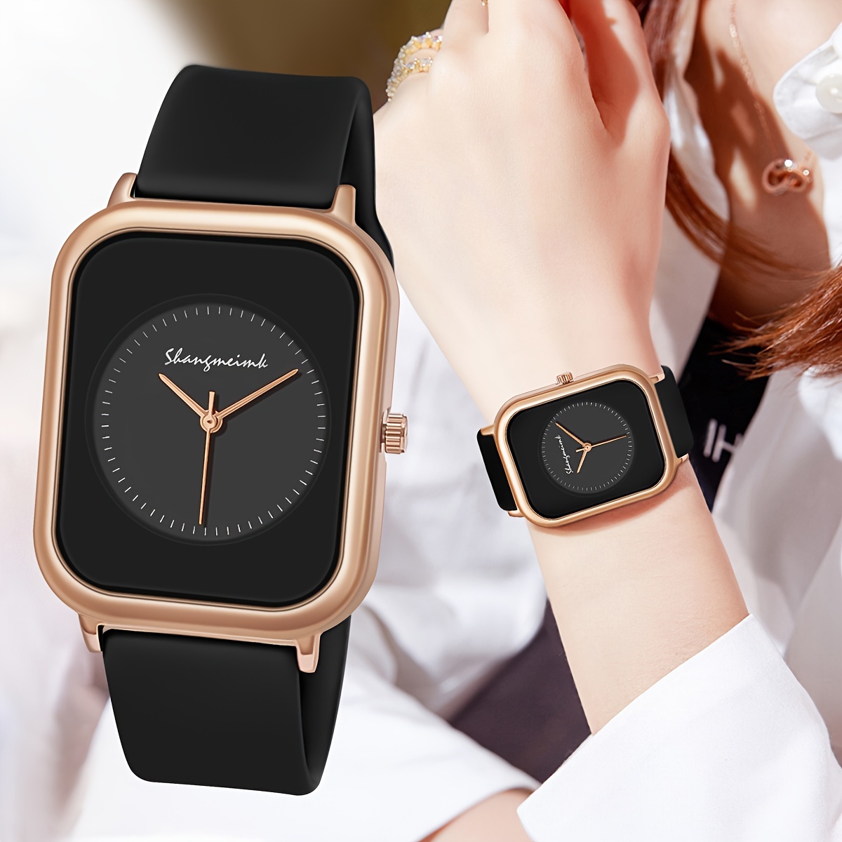 casual   quartz watch elegant fashion silicone band wrist watch for women daily use details 4