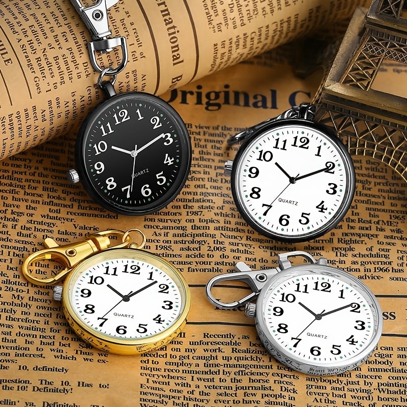 solid large pocket watch trendy pendant keychain clock students nurse fob watch quartz watch nurse watch details 2