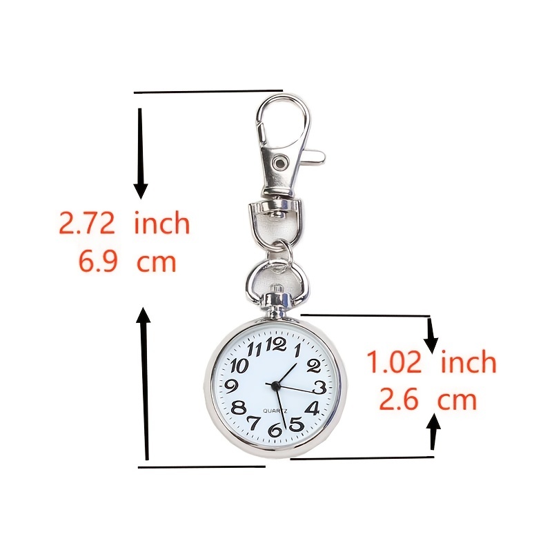 casual alloy pointer pocket   chain hanging watch simple round quartz nurse watch details 4