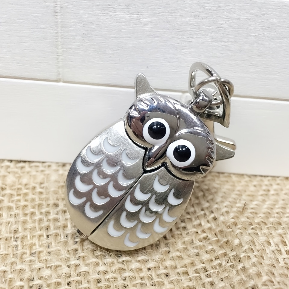 colorful cute owl pocket watch novelty hanging   chain quartz watch vintage pendant bag accessories birthday gift details 3