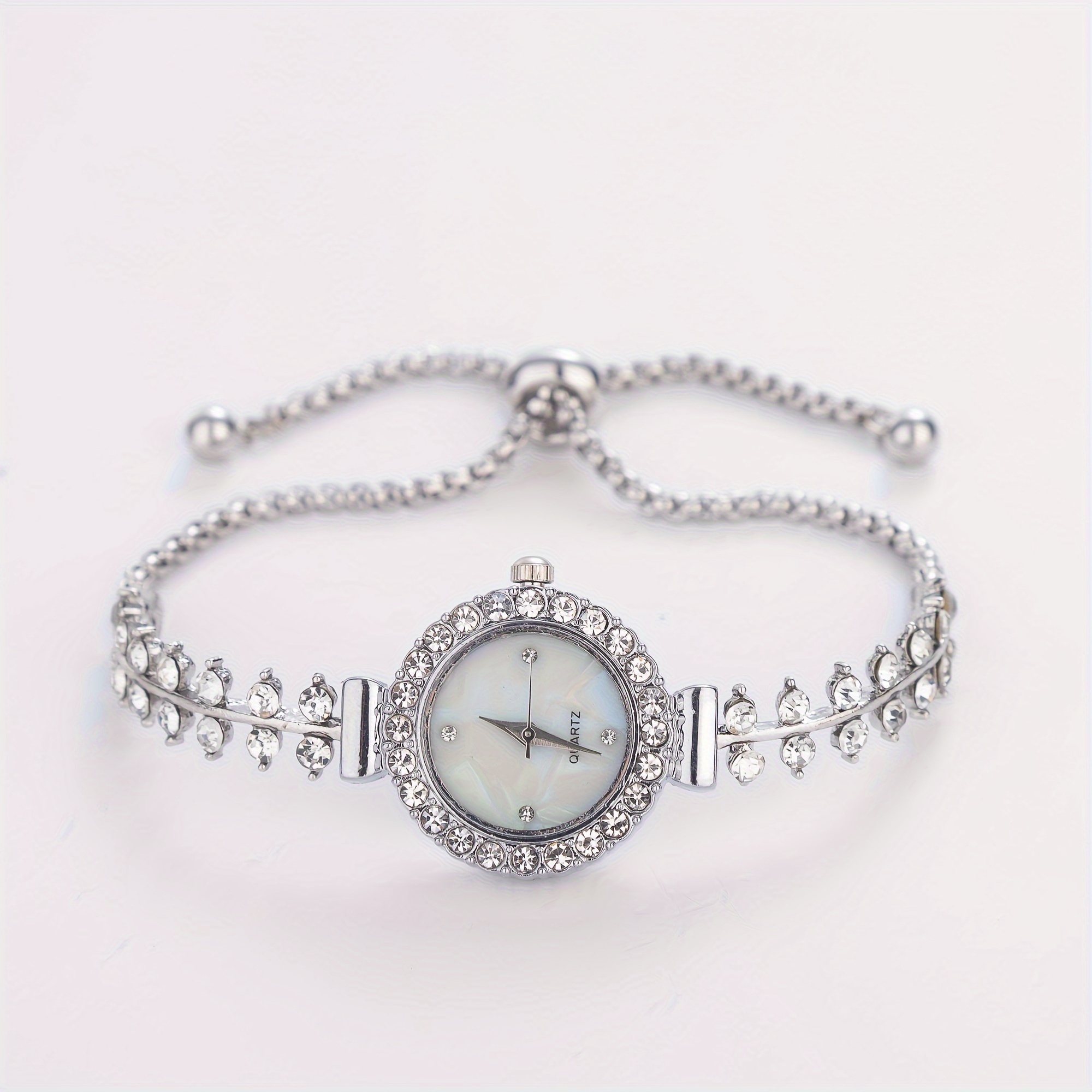 womens round rhinestone quartz watches zinc alloy adjustable strap zinc alloy pointer zinc alloy case glamorous style for dresses and everyday wear details 10