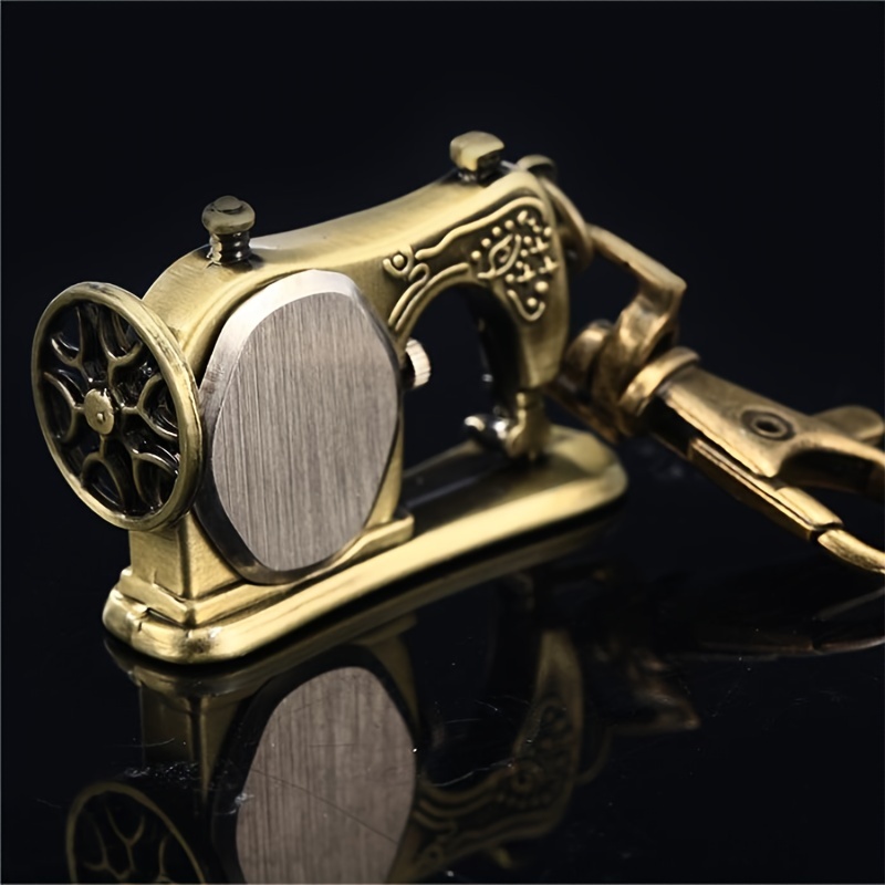 sewing machine shape pocket watch vintage bronze keychain novelty quartz watch car keychain pendant bag accessories creative gift nurse watch details 9