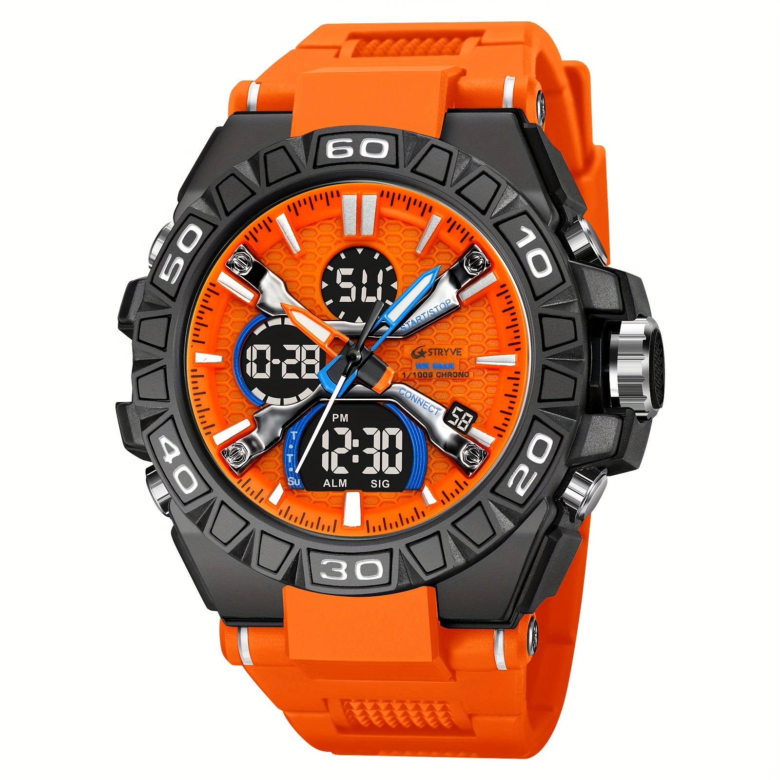   mens 5atm digital analog dual displaying sports watches details 5