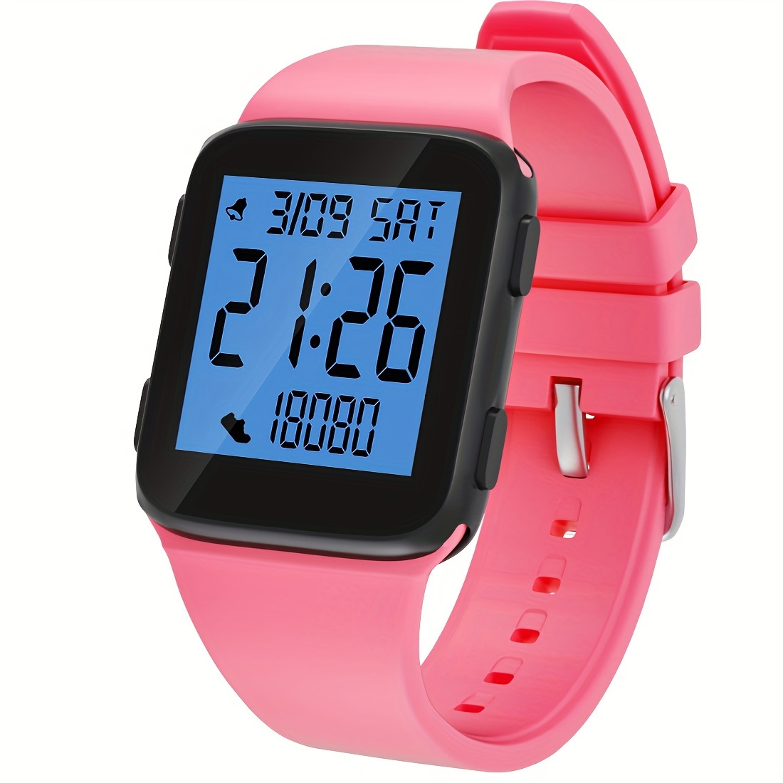 fashionable digital watch for men and women led display step counter alarm stopwatch date display suitable for swimming and outdoor activities details 5