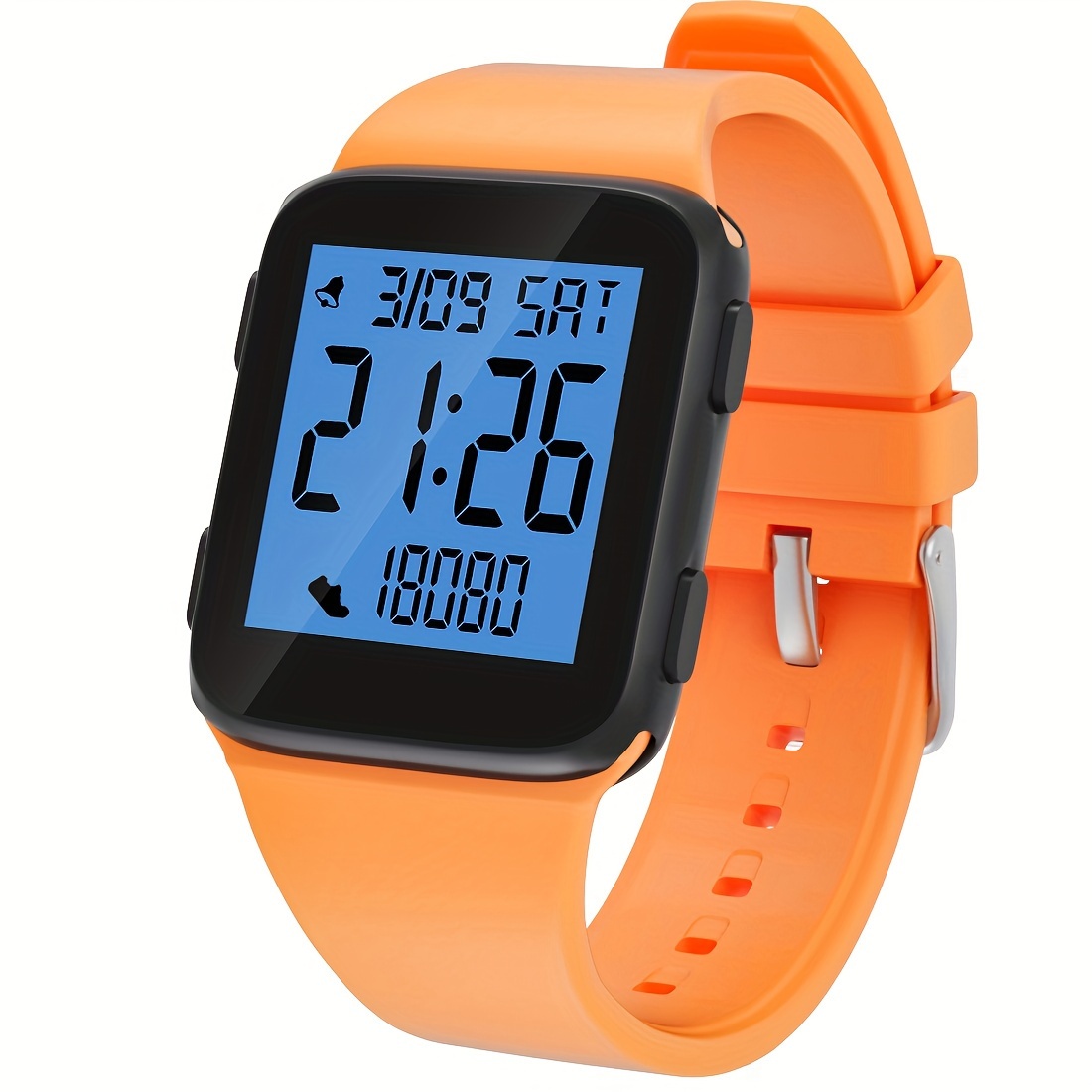 fashionable digital watch for men and women led display step counter alarm stopwatch date display suitable for swimming and outdoor activities details 6