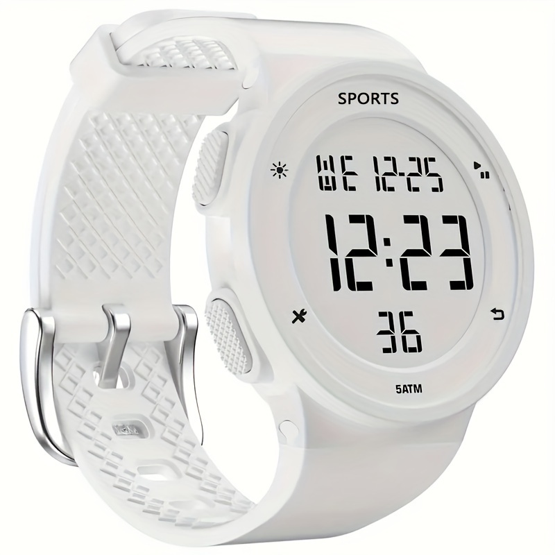 stylish sports watch with high definition led display silicone band stopwatch date function perfect for couples details 1