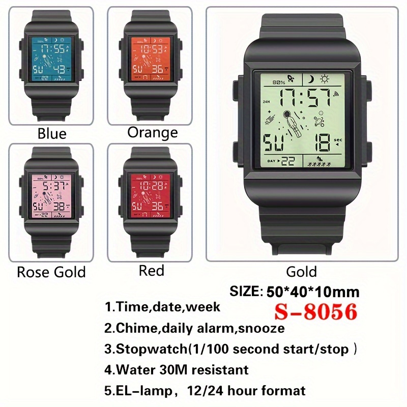 1pc popular astronaut   watches students sports casual electronic watches details 3